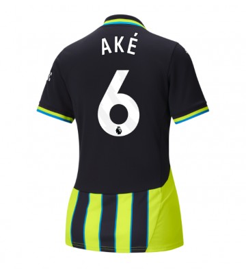 Manchester City Nathan Ake #6 Segunda Equipación Mujer 2024-25 Manga Corta